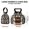 thumbnail image 5 of Pioneer Flower Drawstring Lunch Bag Women - Drawstring Lunch Bag Insulated for Work Office - Stain-Resistant Large Lunchbags for Women with Multi-Pockets, 5 of 6