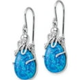 thumbnail image 2 of Sterling Silver Rhodium-Plated Blue Created Opal Octopus Dangle Earrings (36.8 X 14.45) Made In China qe15799, 2 of 5