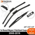 thumbnail image 2 of Car Wiper for Renault Megane 3 Hatchback Coupe 2008-2016 Front Rear Windshield Windscreen Wiper Blade Rubber Accessories 24" + 16" 14" 2008 2009 2010 2011 2012 2013 2014 2015 2016, 2 of 7