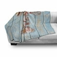 thumbnail image 3 of Letter T Soft Flannel Fleece Throw Blanket, Letter T with Freshwater Invertebrates on Weathered Wood Planks, Cozy Plush for Indoor and Outdoor Use, 60" x 80", Dark Coral Pale Blue, by Ambesonne, 3 of 6