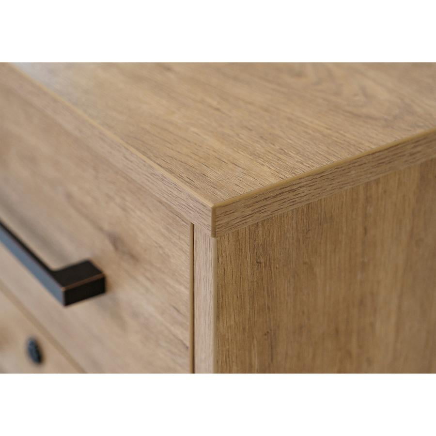 Modern Two Drawer Wood Laminate File Cabinet Fully Assembled Light Brown