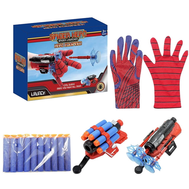 Spider Gloves Man Web Shooter para niños con lanzador