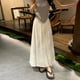 thumbnail image 3 of Culottes blancos para mujer, corte A, escote plisado, cintura alta, drapeado, pierna ancha, 3 of 3