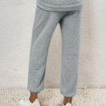 thumbnail image 3 of Yuzhih Womens Fuzzy Fleece Pants Fall Fashion Thermal Lightweight Lounge Trouser Straight Leg Pajama Pants, 3 of 5