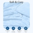 thumbnail image 5 of 600 Thread Count Egyptian Cotton Flat Sheet – 1 Piece, Stripe Light Blue King Size (102" x 108"), 5 of 5
