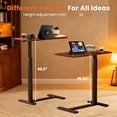 thumbnail image 2 of Kayerdos Overbed Table, Adjustable Overbed Bedside Table with Wheels, Bed Desk & Couch Desk, Rolling Over Bed Bedside Table for Hospital and Home Brown, 2 of 8