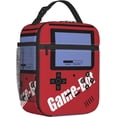 thumbnail image 3 of Gamer Video Game Controller Console Red Insulated Lunch Bag Portable Reusable Zipper Lunch Box For Men Women Work Picnic Travel Camping, 3 of 6
