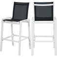 thumbnail image 4 of Meridian Furniture Nizuc Black Fabric Outdoor Patio Mesh Barstool (Set of 2), 4 of 9
