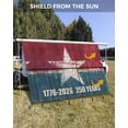 thumbnail image 3 of 4th of July RV Awning Sun Shade Screen 9'X15.3' 250 Years America Mesh Sunscreen Patriotic Star Retro Wood Grain Awning Shade Screen with Zipper UV Blocker Completed Kits for RV Motorhome Camper, 3 of 7