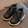 thumbnail image 2 of PEASKJP Boots for Girls Side Zipper Windproof Short Boots, Black 25, 2 of 5