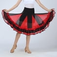thumbnail image 3 of Falda larga de baile para mujer, falda de baile moderna rojo, 3 of 9