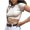 White, variant on Samickarr Crop Tops For Women Summer Round Neck Short Sleeve Knit Ribbed Front Cross Back Waist Lace-up Casual Basic Slim Fit Solid Color Tank T Shirts