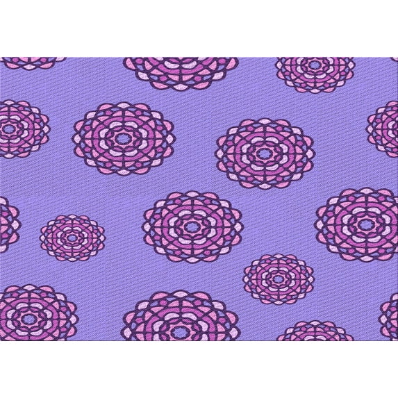 Ahgly Company Machine Washable Indoor Rectangle Transitional Bright Lilac Purple Area Rugs, 5' x 8'