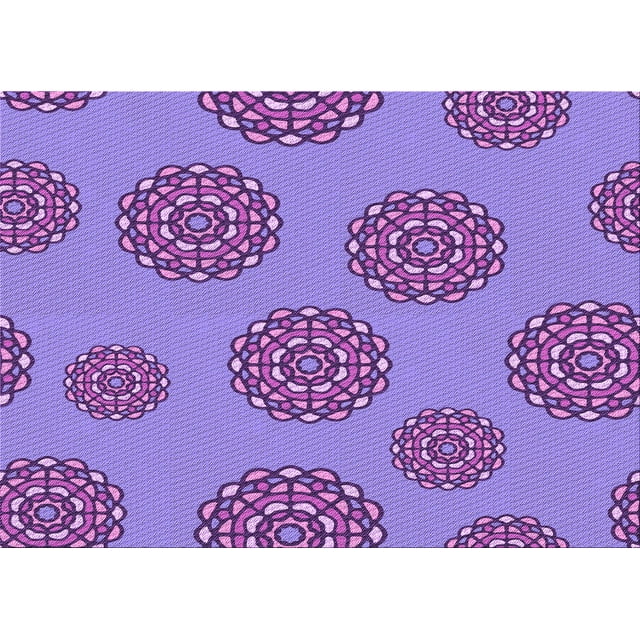 Ahgly Company Machine Washable Indoor Rectangle Transitional Bright Lilac Purple Area Rugs, 3' x 5'