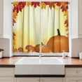 thumbnail image 2 of Ambesonne Harvest Kitchen Curtains, Mushrooms Pumpkins, 55"x45", Pale Yellow Orange Red, 2 of 3