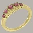 thumbnail image 3 of LBG British Made 18k Yellow Gold Ring with Natural Pink Tourmaline Womens band Ring - 33 size options - Size 7.25, 3 of 7