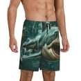 thumbnail image 2 of Sikiie Abstract Geometric Shark Mens Pajama Shorts, Lightweight Lounge Pant with Pockets Soft Sleep Pj Shorts for MenLarge, 2 of 6