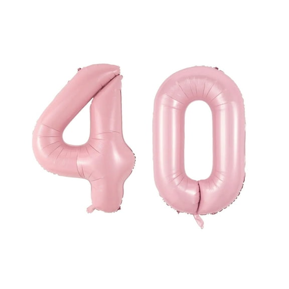 Number Forty Balloon Soft Pastel Pink Number 40 Balloon 32" Large Festive Balloon