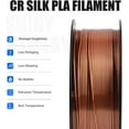 thumbnail image 4 of Creality 3D Printing Silk PLA Filament 3D Printer Red Copper Shiny Filaments 1.75mm Neatly Wound Dimensional Accuracy +/- 0.03 mm Silk Smooth Printing 2.2lbs for Most 3D Printers, 4 of 5