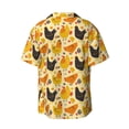 thumbnail image 2 of Wukai Funny Chicken Men's Casual Short-Sleeve Button Down Shirt - Lightweight Summer Dress Shirt for Daily Wear-X-Large, 2 of 7