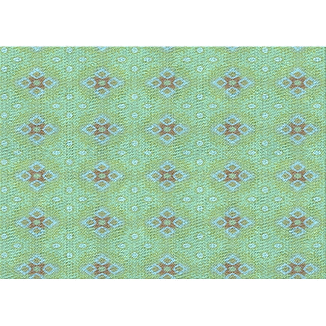 Ahgly Company Tapis Rectangulaire Lavable en Machine Vert Transitionnel, 8 Pieds x 12 Pieds