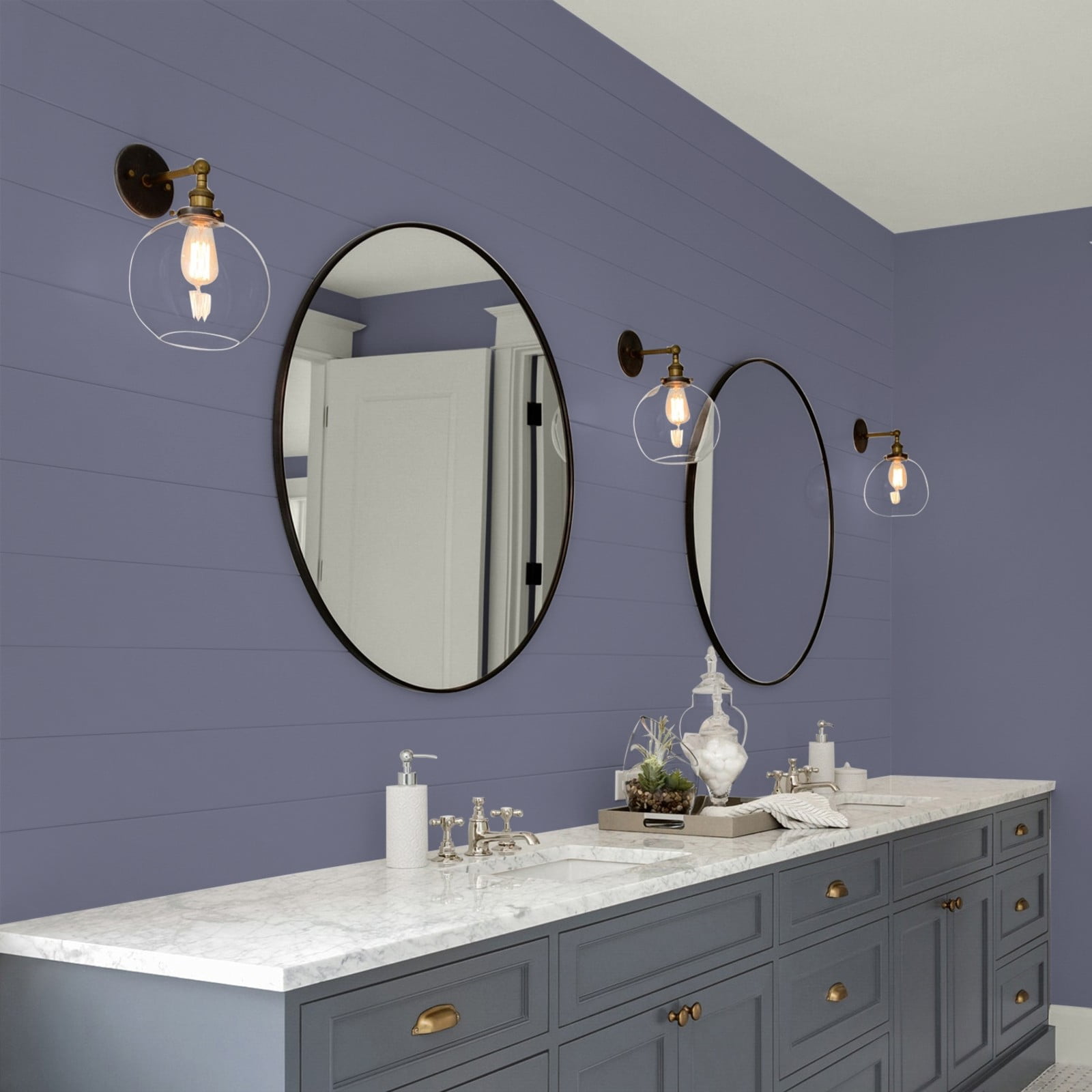 Glidden Glidden Kitchen Bath and Laundry Old Mill Blue / Purple, Eggshell Interior Paint with Primer, 1 Gallon