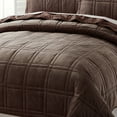 thumbnail image 2 of Home Soft Things 3 Piece Box Quilted Micromink Bedspread Set - Chocolate - King (102" x 90"), 2 of 6