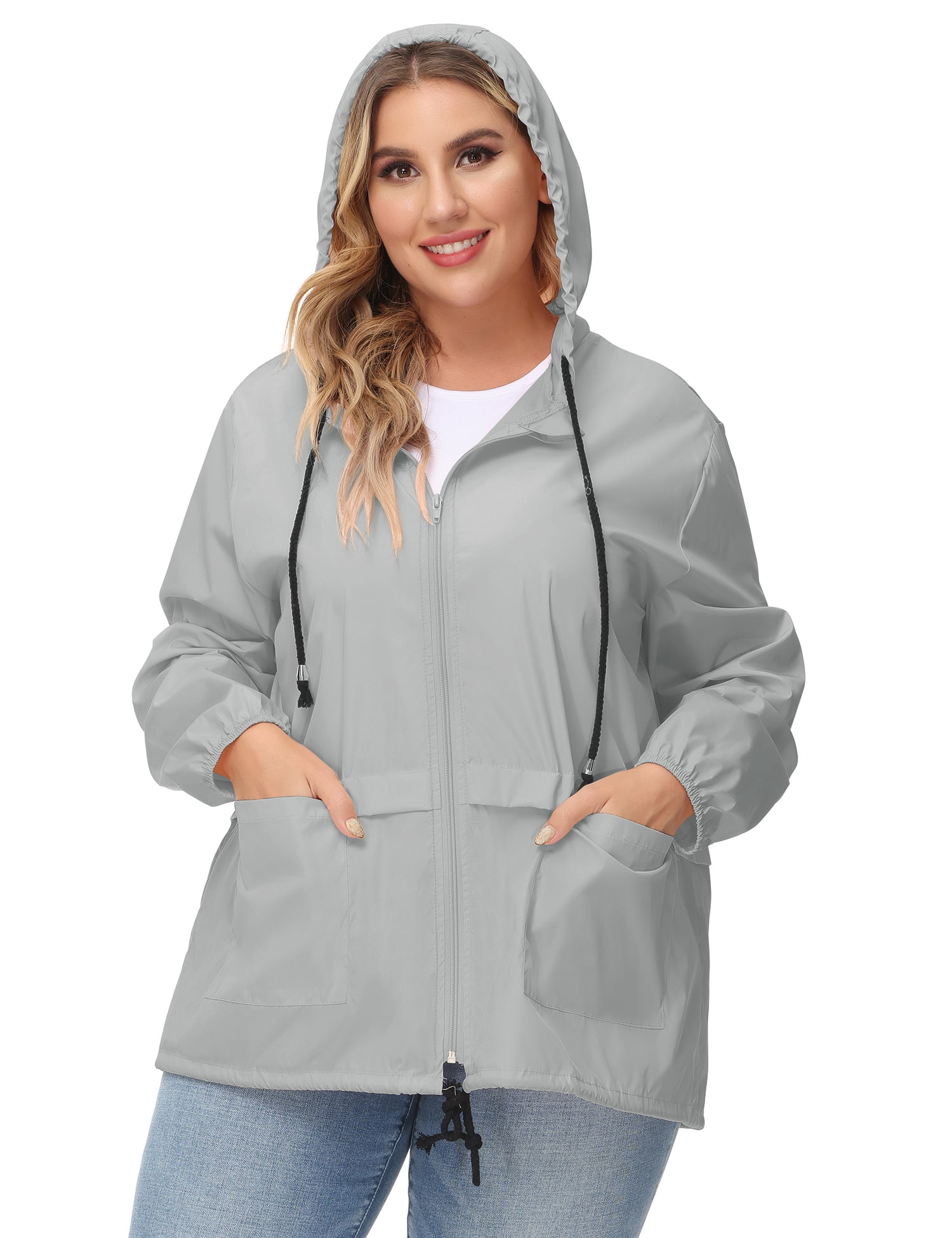Avoogue Women Plus Size Waterproof Rain 