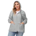 thumbnail image 2 of Avoogue Women Plus Size Waterproof Rain Jacket Raincoat Packable Outdoor Hooded Windbreaker, 2 of 8