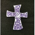 thumbnail image 2 of Faith Hope Love Purple Embroidered Iron On Patch, 2 of 2