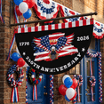 thumbnail image 3 of 250th Anniversary USA Half Circle Fan Flag 18"x35.5", 4th of July Independence Day Patriotic Decoration, Red White Blue 1776–2026 America 250th Anniversary Hanging Decor for Porch, Fence & Railing, 3 of 5