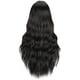 thumbnail image 1 of Peluca ondulada con rizos negros para mujer que se puede alisar y doblar, 1 of 4
