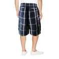 thumbnail image 2 of Men's Casual Lightweight Plaid Check Multi Pocket Elastic Waist Cargo Shorts (Navy, 4XL(42)), 2 of 4