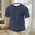 thumbnail image 6 of Zylanna Men's T-Shirts Tee, Summer Crew Neck Short Sleeve Dot Print Fashion Tops for Mens Navy, 6 of 7