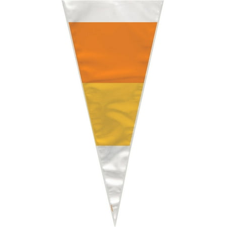 Halloween Bag Crafts - Candy Corn Halloween Cone Cellophane Bags, 20pk