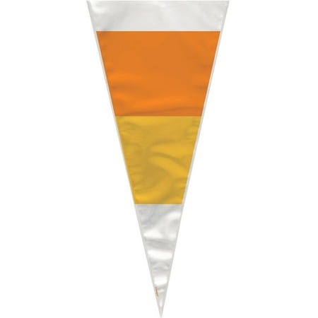 Candy Corn Halloween Cone Cellophane Bags, 20pk