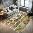 thumbnail image 5 of Ambesonne Mid Century Geometric Decorative Rug Carpet, Retro Surreal, 2' 5" x 5', Mustard Teal Rust, 5 of 5
