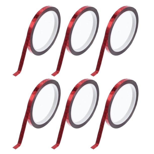 Cinta de franjas Unique Bargains 164.04ft x 0.2" Calcomanías de franjas para coche, motocicleta y barco, calcomanías de franjas de carreras rojas láser 6 piezas
