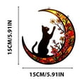 thumbnail image 3 of BNNG Black Cat Decor On White Moon Stained Glass Window Hanging Suncatcher for Windows Panels Sun Catcher Halloween Ornament Decoration Memorial Gift for Lover Cat, 6 inches, 3 of 7