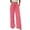 Hot Pink, variant on Crinkle Textured Womens Striped Wide Leg Pants Drawstring High Waist Loose Flowy Trousers with Pockets Daily Beach Loungewear Pants Blue