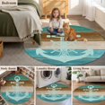 thumbnail image 6 of Nautical Anchor Round Living Room Rugs 4 ft, Rustic Blue Brown Wood Grain Ocean Washable Area Rug with Non-Slip Sturdy Edge Binding Round Carpet for Entryway Kitchen Bedroom Bathroom, 6 of 9