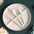 thumbnail image 4 of Dsseng Divided Dinner Plates Set with Tableware 3 Compartment Unbreakable Portion Control Dinner Diet Plates Reusable Lightweight Divided Dish Set Stackable Divider Plates Microwave Safe, 4 of 5
