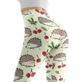 thumbnail image 5 of DISNIMO Hedgehog Cherry Printed High Waisted Leggings for Women, Casual Yoga Pants Leggings Tummy Control Soft Workout Leggings for Running Cycling, White, XS, 5 of 6