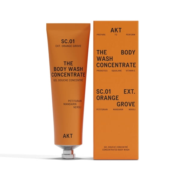 Akt The Body Wash Concentrate 3.4 Fl Oz Gel de ducha natural con prebióticos que equilibran la piel Gel de baño para mujeres y hombres con escualano de oliva y vitamina E Sc.01 Orange Grove todos los