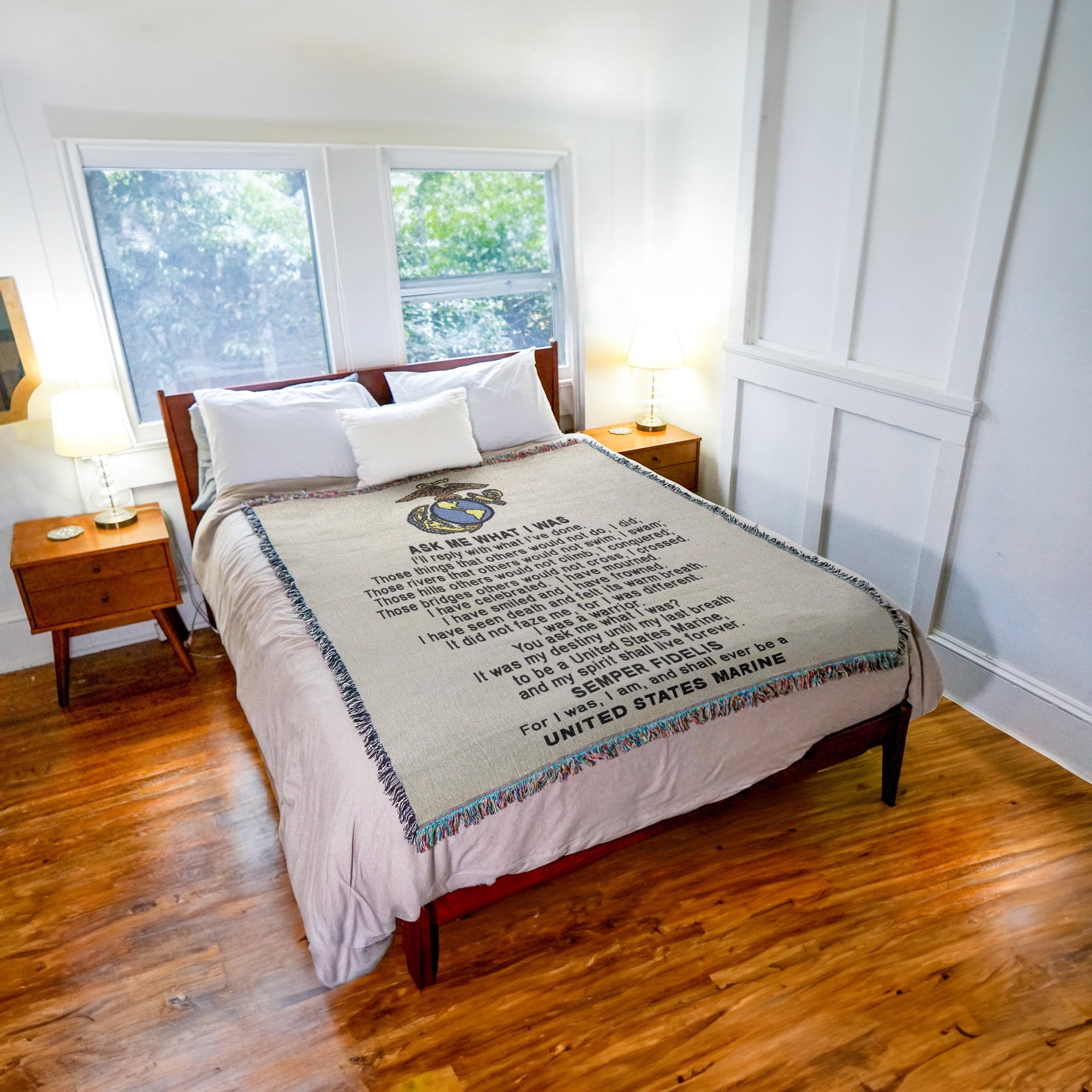 Pure Country Weavers Marine Poem Blanket Tapestry Throw Woven from Cotton - Made in The USA (72x54)