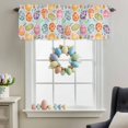 thumbnail image 4 of Valance for Windows,Spring Easter Colorful Eggs Valances Curtain Rod Pocket Valance for Kitchen Bedroom Living Room Bathroom,Watercolor Flower on Teal Short Curtains Window Treatment 54x18in, 4 of 9