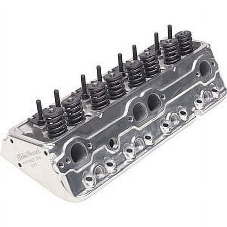 Edelbrock Cylinder Head SBC Performer RPM 64cc Straight Spark Plug for Hydraulic Roller Cam