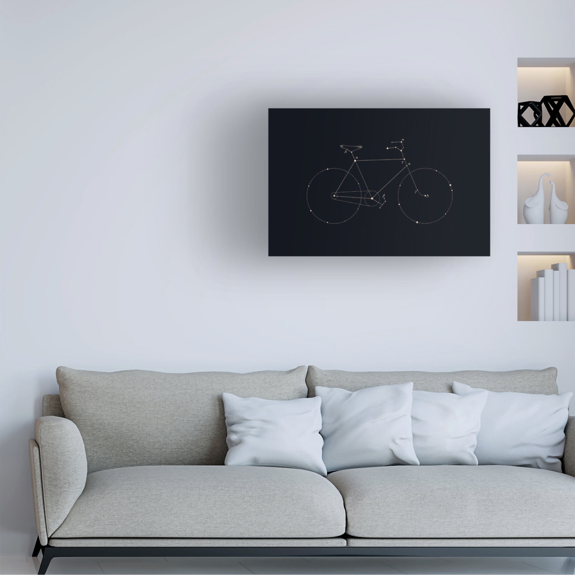 Trademark Fine Art Florent Bodart Bike Constellation Canvas Wall Art