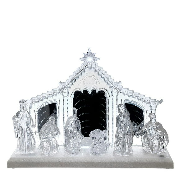 Kurt Adler 9.65-Inch Battery-Operated LED Musical Nativity Scene