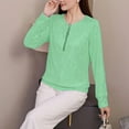 thumbnail image 5 of Karight Spring Fall Long Sleeve Tops for Women 2025 Trendy Sexy Elegant Blouses Half Zip Up v Neck Ribbed Tunic Shirts, 5 of 8